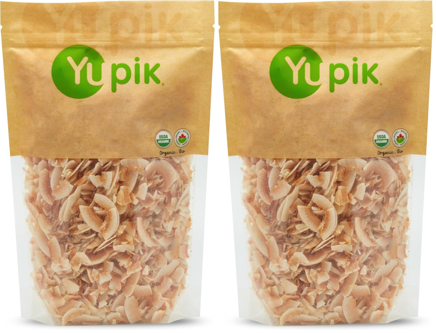 Yupik Organic Toasted Desiccated Coconut Chips, 16 Oz, Non-GMO, Vegan, Gluten-Free (Pack of 2)