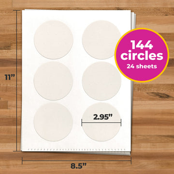 DecoPac PhotoCake® Pre-Cut 3 Circles, A4 Frosting Sheets, Paper, Model 13058, Pack of 144