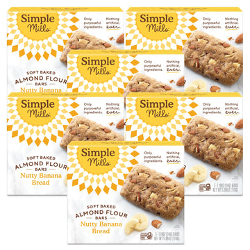 Simple Mills Almond Flour Snack Bars, Nutty Banana Bread - Gluten Free, Made With Organic Coconut Oil, Breakfast Bars, Healthy Snacks, Paleo Friendly, 6 Ounce (Pack Of 6)