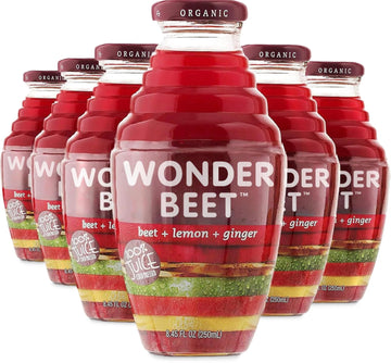 Beetology Organic Beet, Lemon and Ginger Juice 8.45oz (6 Pack) | 100% Cold Pressed | Heart Healthy | Nutrient Packed Vegetable J