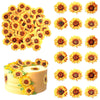 60 PCS Edible Sunflower Cupcake Toppers Edible Flowers Cake Decorations Edible Paper Sunflower Party Decorations for Baby Shower