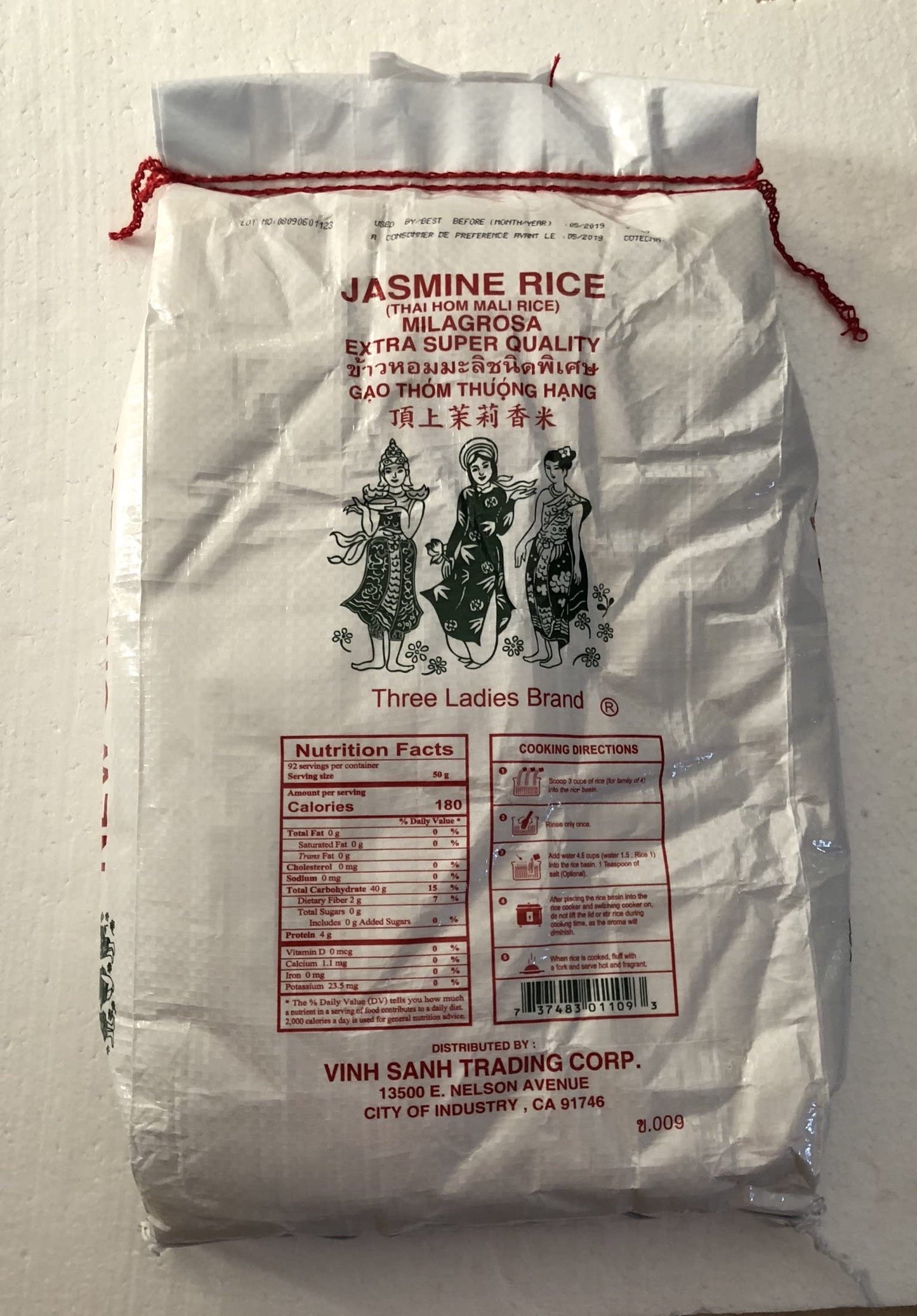Three Ladies Jasmine Rice Extra Super Quality - 10 Lbs