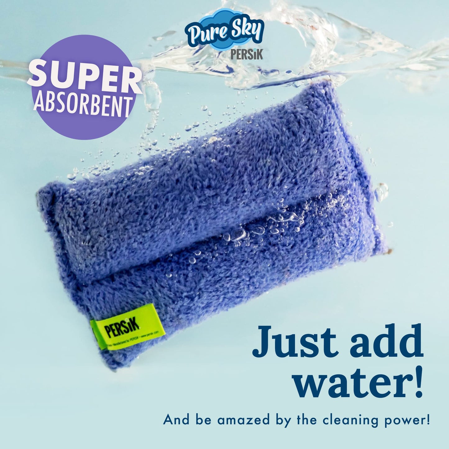 Pure-Sky Ultra-Microfiber Cleaning Sponge - Kitchen, Household And Dish Sponges - Just Add Water No Detergents Needed - Heavy Du