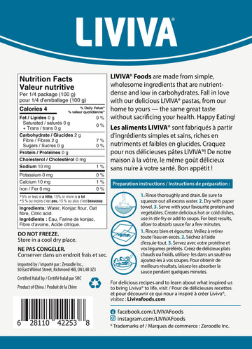 LIVIVA Low Calorie Keto-Certified Organic Shirataki Fettuccine 14 Ounce (Pack of 1)