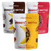 Monkey Brittle Healthy Snacks - Vegan Plant-Based Treats, Gluten-Free, Combo Pack of 3 (Original, Cacao Coconut, Strawberry Banana), 2 Ounce