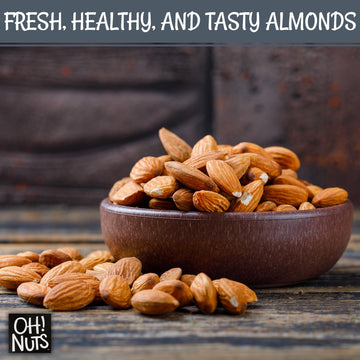 Almonds | Dry Roasted Unsalted Almonds | 2 Lb | No Salt, No Oil All-Natural Protein | Packed In New York Zip-Seal Bag For Exceptional Freshness By Oh Nuts