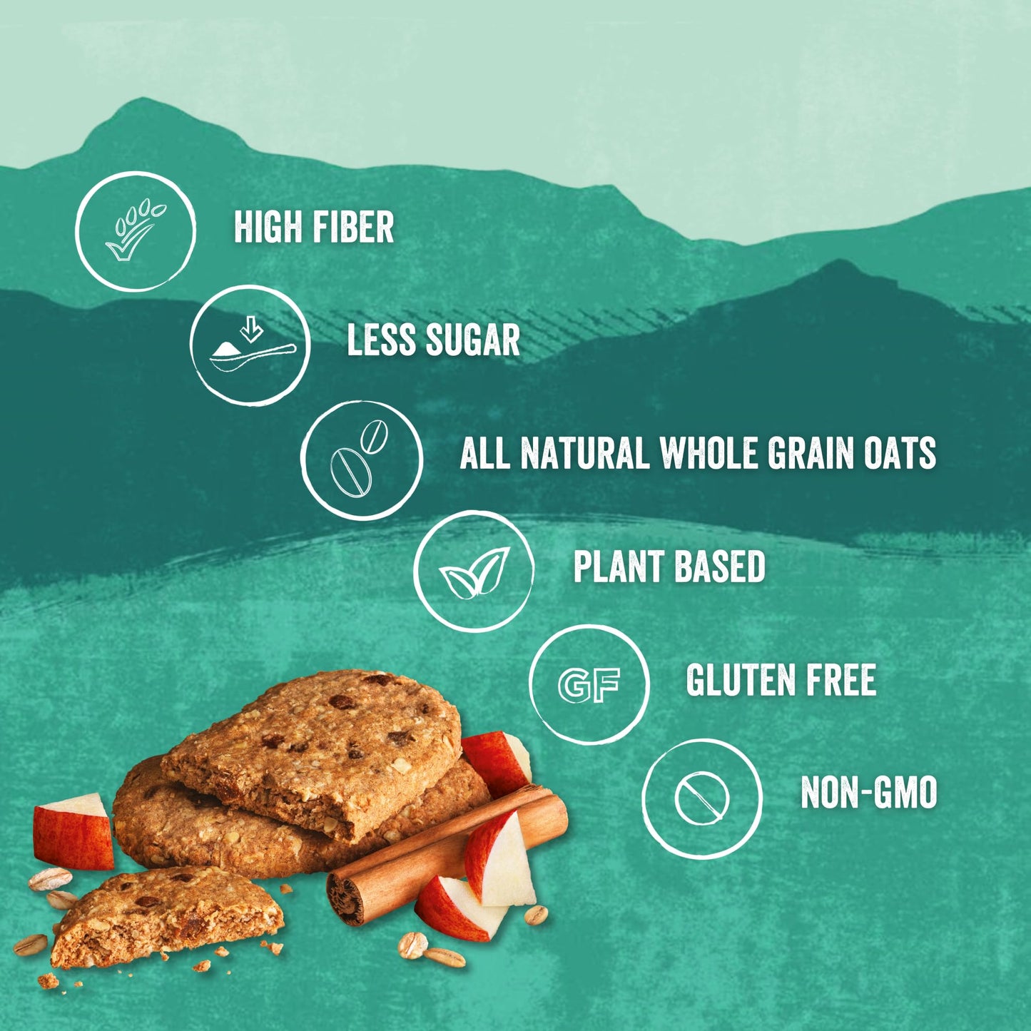 Nairns gluten Free Apple & cinnamon Breakfast Biscuits, 564oz (Pack of 6)