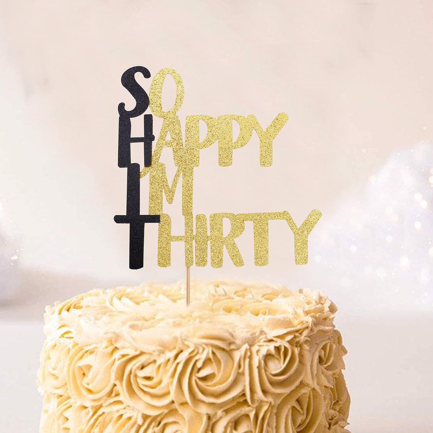 So Happy I'M Thirty Cake Topper - 30Th Birthday Cake Topper, Fabulous Birthday Cake Party Decorations.Black Men'S And Women'S 30