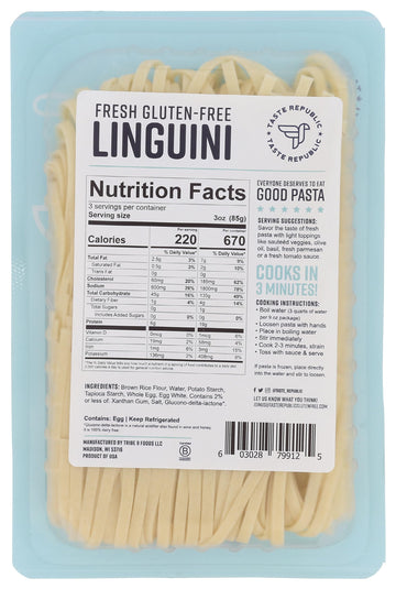 Gluten-Free Pasta, Linguini, Fresh Brown Rice Noodles Cook in Just 3 Minutes by Taste Republic, 9oz