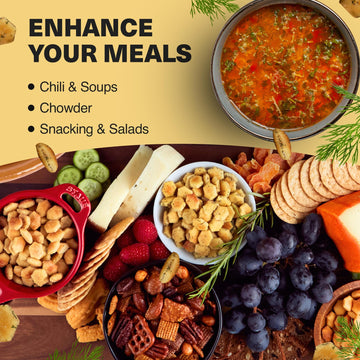 Wicked Minis Soup & Oyster Ers - Saltine & Salted Flavored Mini Puffed Soup, Savory Snacking Mix, Seasoned Croutons Salad Toppers, Ers For Chili 6Oz (Garden Dill, Pack Of 3)