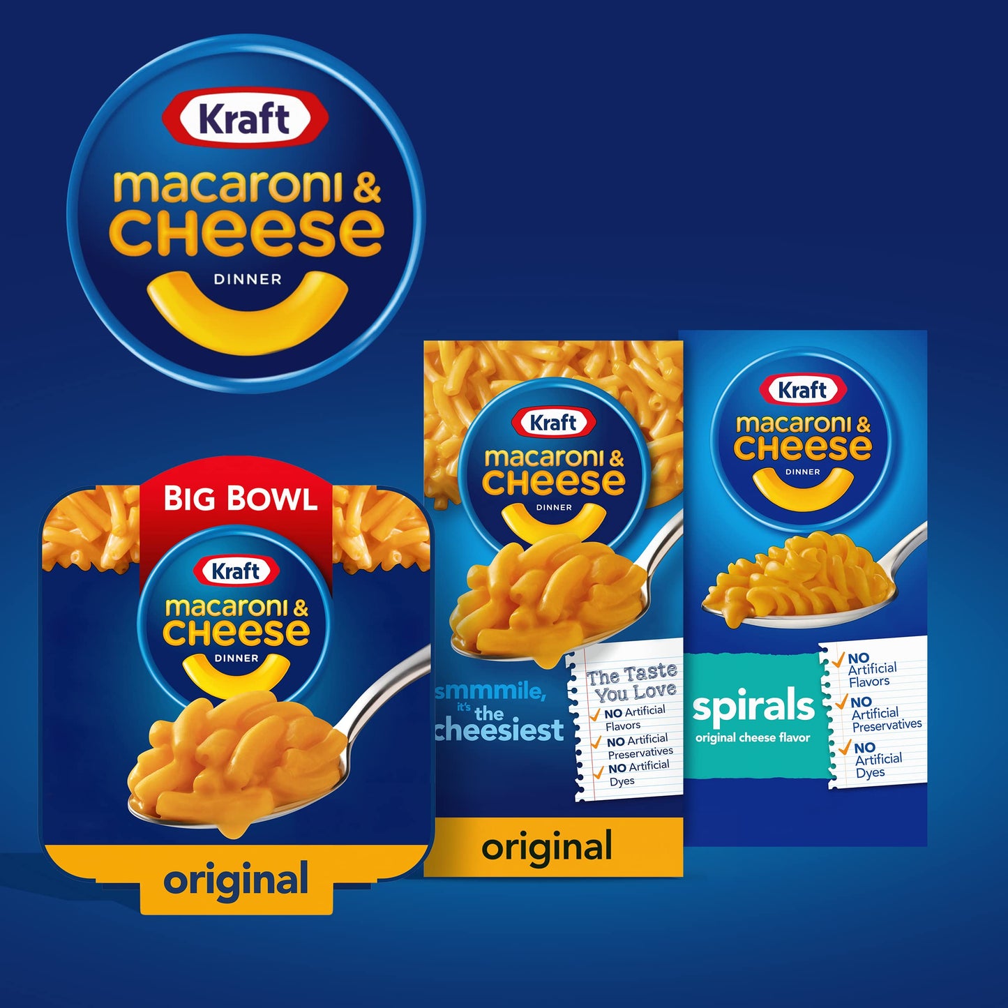 Kraft Original Macaroni And Cheese Easy Microwavable Big Bowl Dinner 3.5 Ounce(Pack of 6)