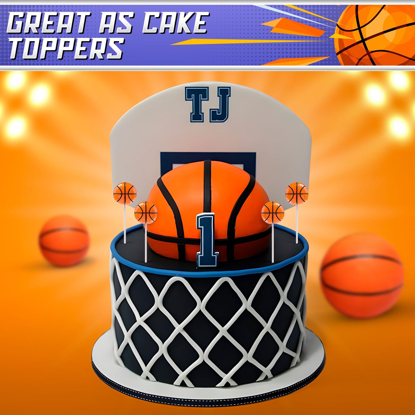 Basketball Lollipops 12Pk- Basketball Candy For Basketball Party Favors & Basketball Party Supplies - Basketball Snacks & Candy Basketball Suckers For Basketball Party Decorations