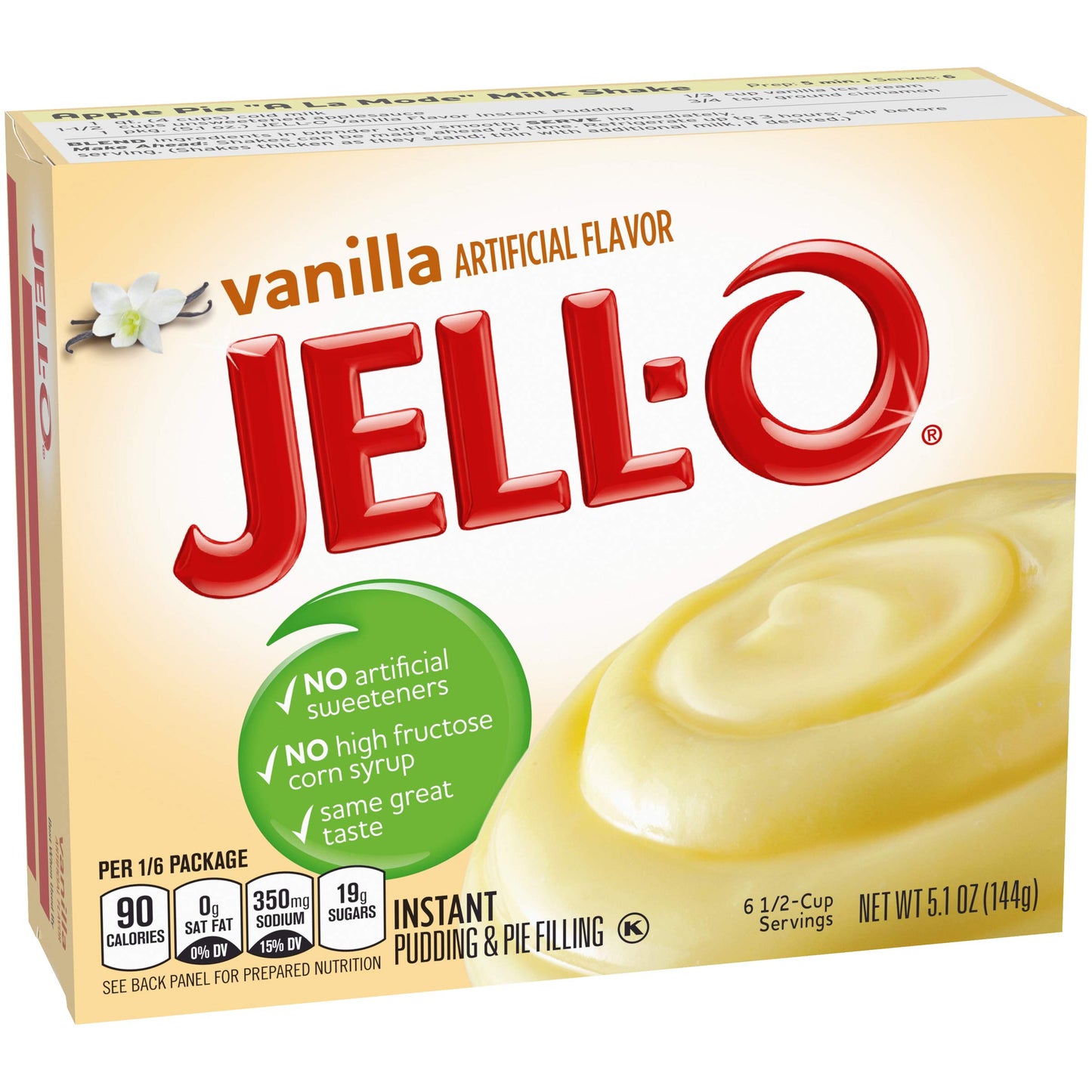 HEINZ Jell-O Vanilla Instant Pudding & Pie Filling Mix, 5.1 Oz Boxes, 24 Ct Pack, Vanilla Flavor