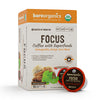 Bareorganics 13180 Focus Coffee With Superfoods, Organic Probiotic Coffee, 10 Single Serve Cups