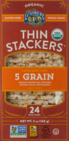 Lundberg Organic Thin Stackers Five Grain 6 Oz Gluten-Free Vegan Kosher Usda Certified Organic Non-Gmo Verified Whole Grain Brow
