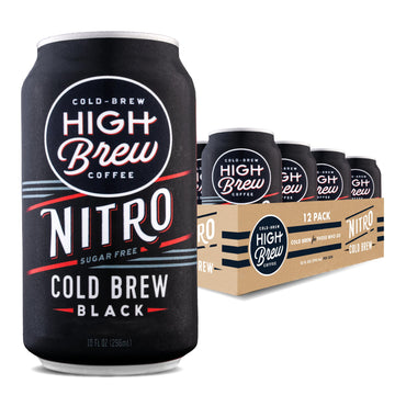 High Brew Coffee, Cold Brew, Nitro Black, Sugar Free & Dairy Free, 10 Fl Oz Can (Pack Of 12)