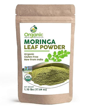 Organic Moringa Powder - 1.10 Lbs (17.64 Oz)  Usda Organics, Non-Gmo, Kosher, Halal, Moringa Olifera Powder - 100% Raw And Natur