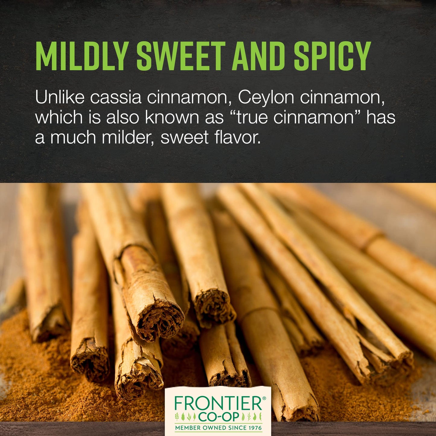 Frontier Co-op Organic Fair Trade Ground Ceylon Cinnamon Powder, 5.57oz Bulk Bag - Ideal for Baking, Beverages, and Cooking