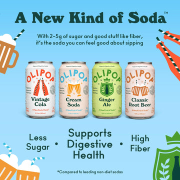 Olipop Prebiotic Soda Pop, Classic Soda Variety, Pantry Pack Packed With Prebiotics, Fiber, And Botanicals, Gluten Free, Vegan,