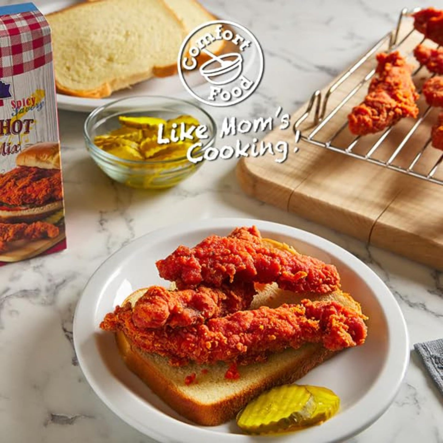 Calhoun Bend Mill Nashville Hot Style Crispy Fry Mix | Spicy Southern Seasoning For Perfect Hot Chicken Tenders And Sandwiches | Fiery Flavor | Ideal For Air Fryer Or Deep Fryer - 8 Oz (Pack Of 1)