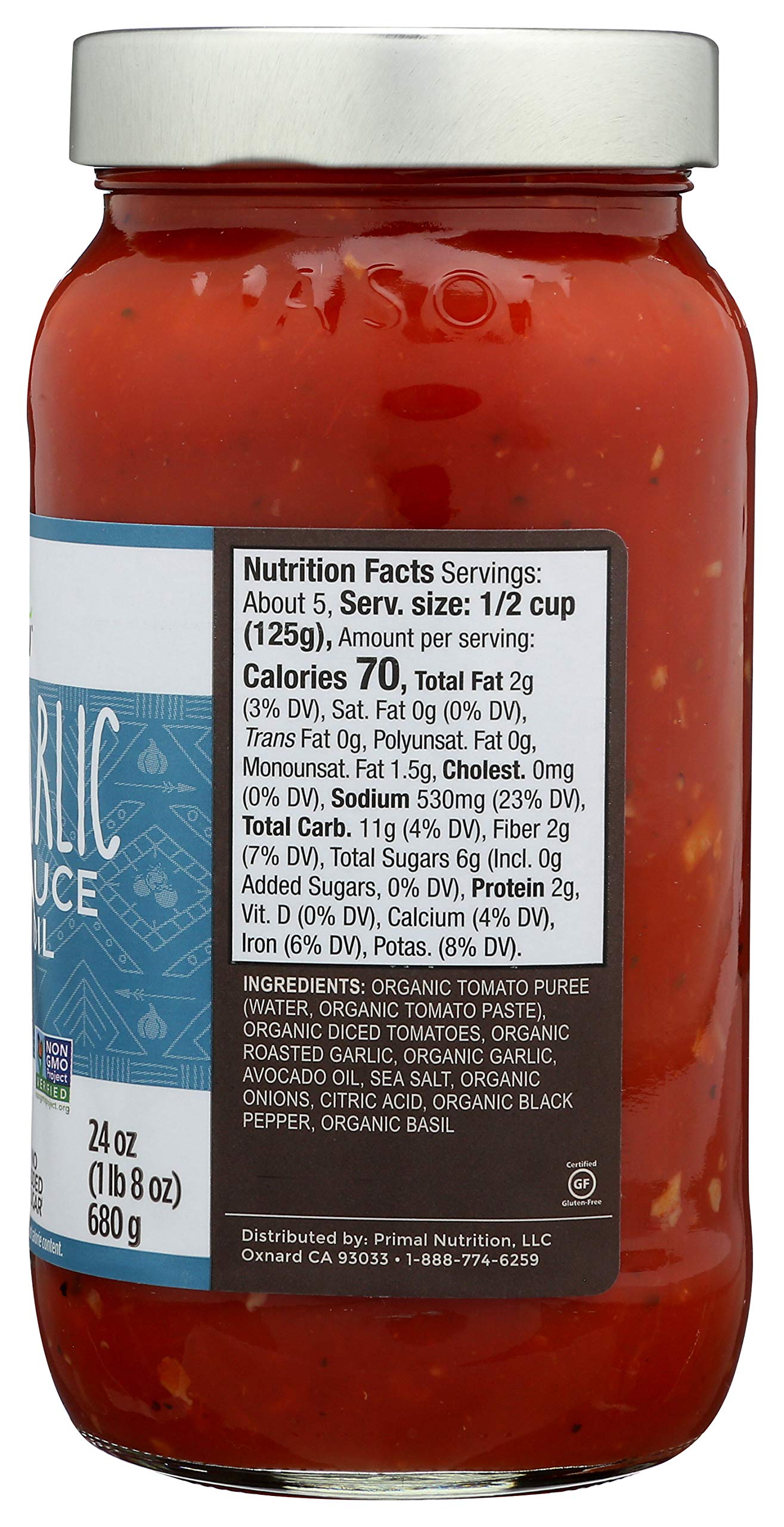 Primal Kitchen Marinara Sauce, Roasted Garlic, 24 oz