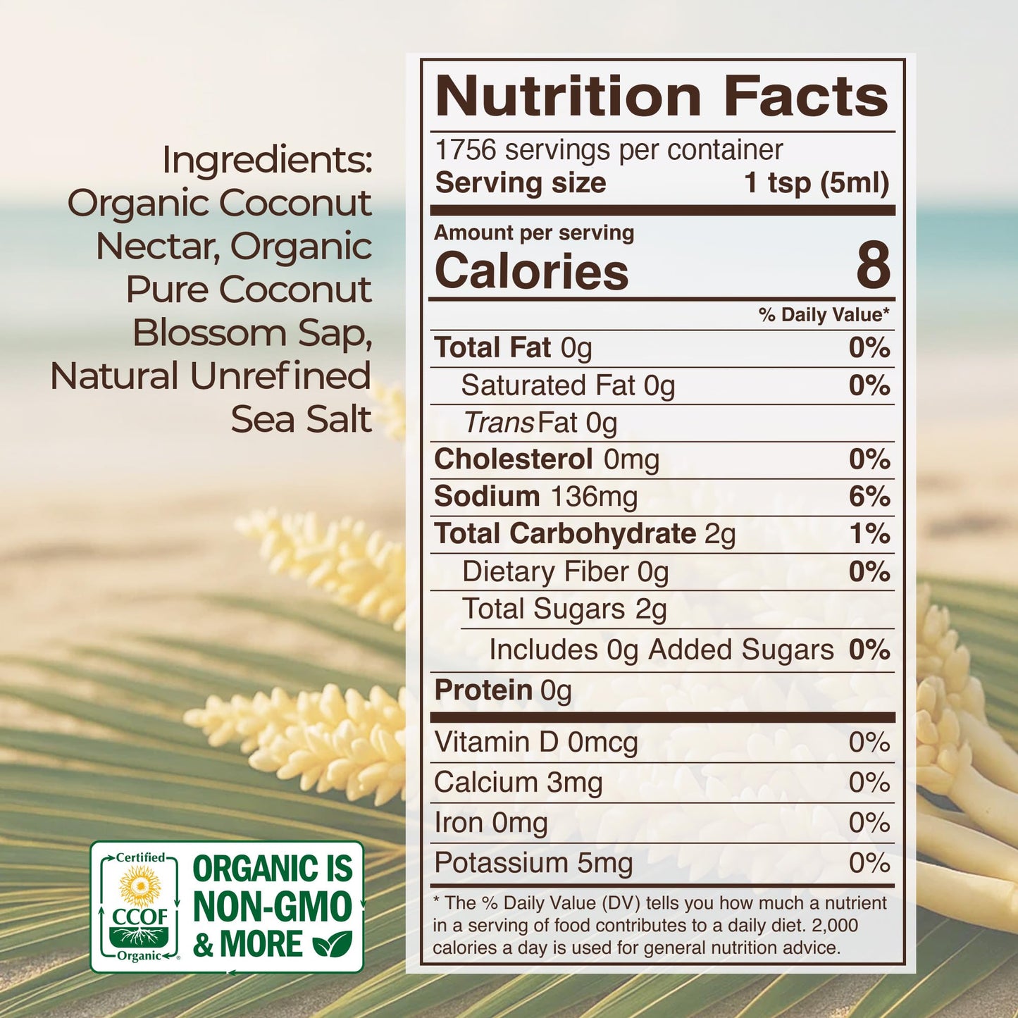 Kevala Organic Coconut Aminos Soy-Free Seasoning from Coconut Nectar & Blossom Sap | Gluten-Free, Kosher, Vegan, USDA Organic, N