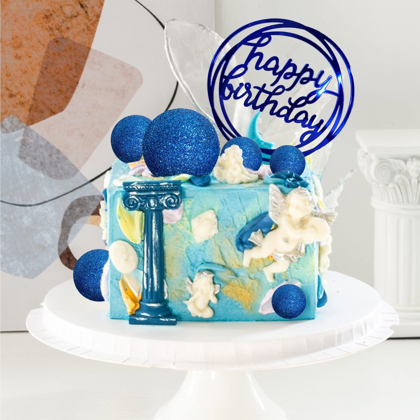 Colorful Balls Cake Topper Pearl Balls Cake Topper Happy Birthday Cake Insert Pick Diy Pile Up Insert For Wedding Birthday Party