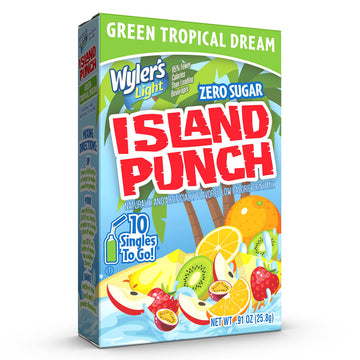 Wylers Light Island Punch, Green Tropical Dream, 10 CT, 18.72 Ounce Pack