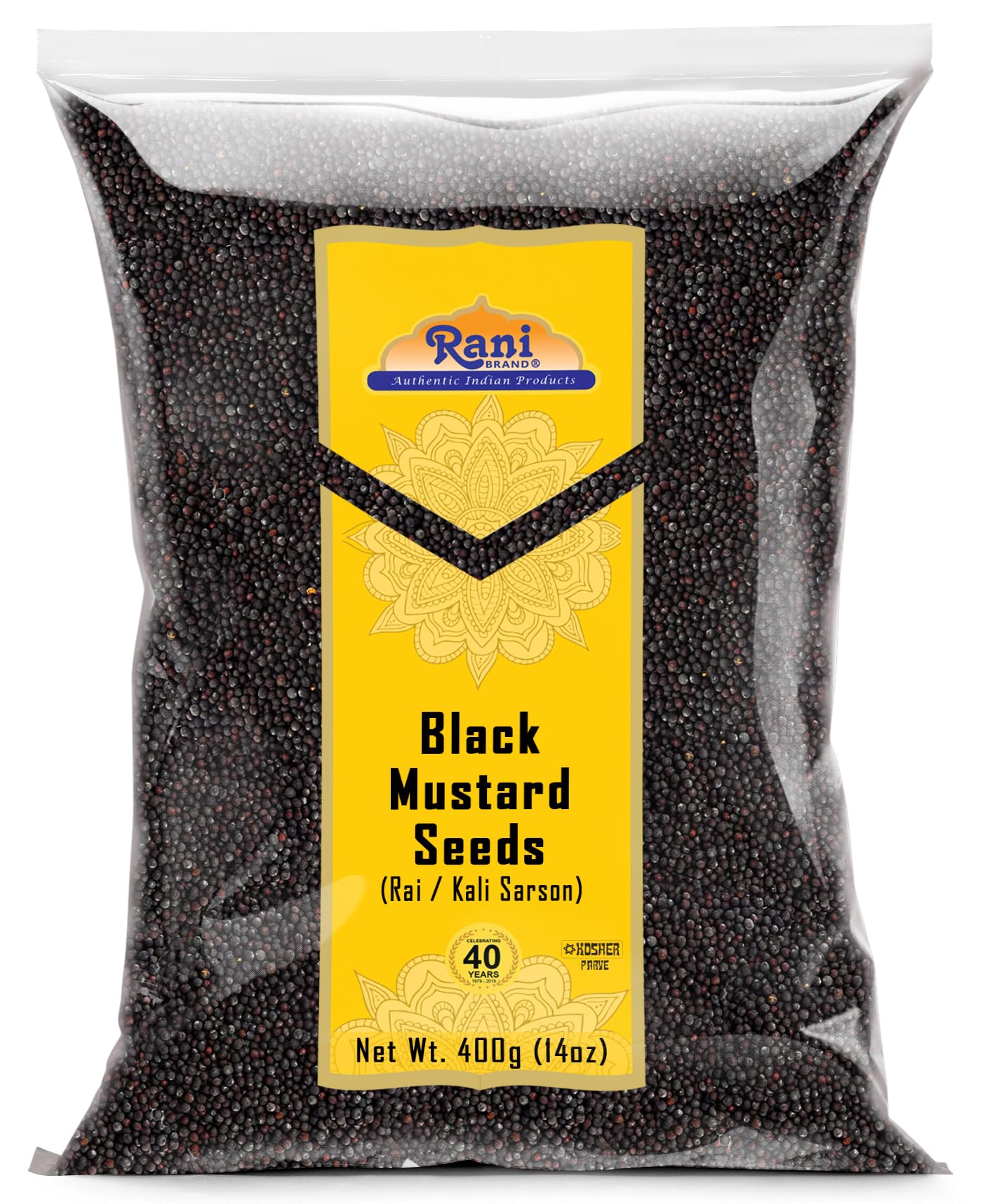 Rani Black Mustard Seeds Whole Spice - Gluten Friendly, NON-GMO, Vegan - 14oz (400g) - Indian Origin