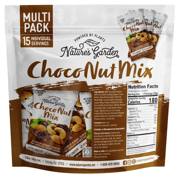 Natures Garden Choco Nut Mix, Chocolate Covered Raisins, Nut Mix, Almonds, Cashews, Cholesterol Free, Sodium Free, No Artificia