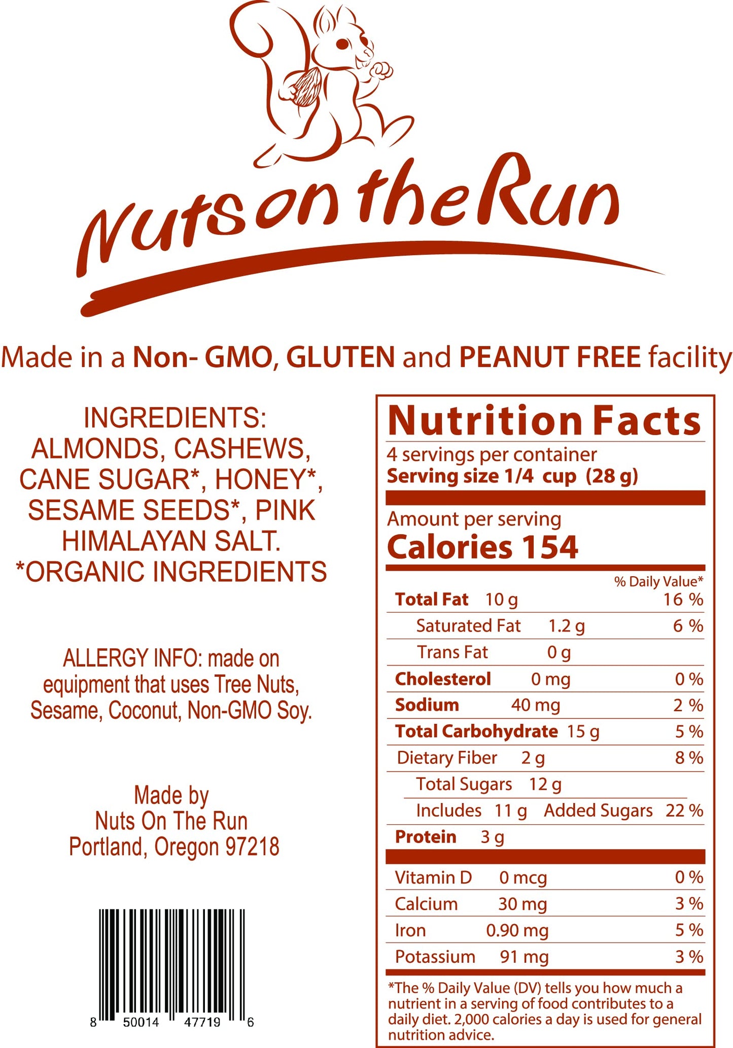 Honey Glazed Nuts - Kosher, Gluten-Free, Gmo-Free - 4Oz (Pack Of 3 Bags), Satisfaction Guarantee