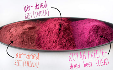 KOYAH - Organic USA Grown Beet Powder (1 Scoop = 1/2 Beet): 30 Servings, Freeze-Dried Beetroot, Whole-Root Powder, Add to Water,