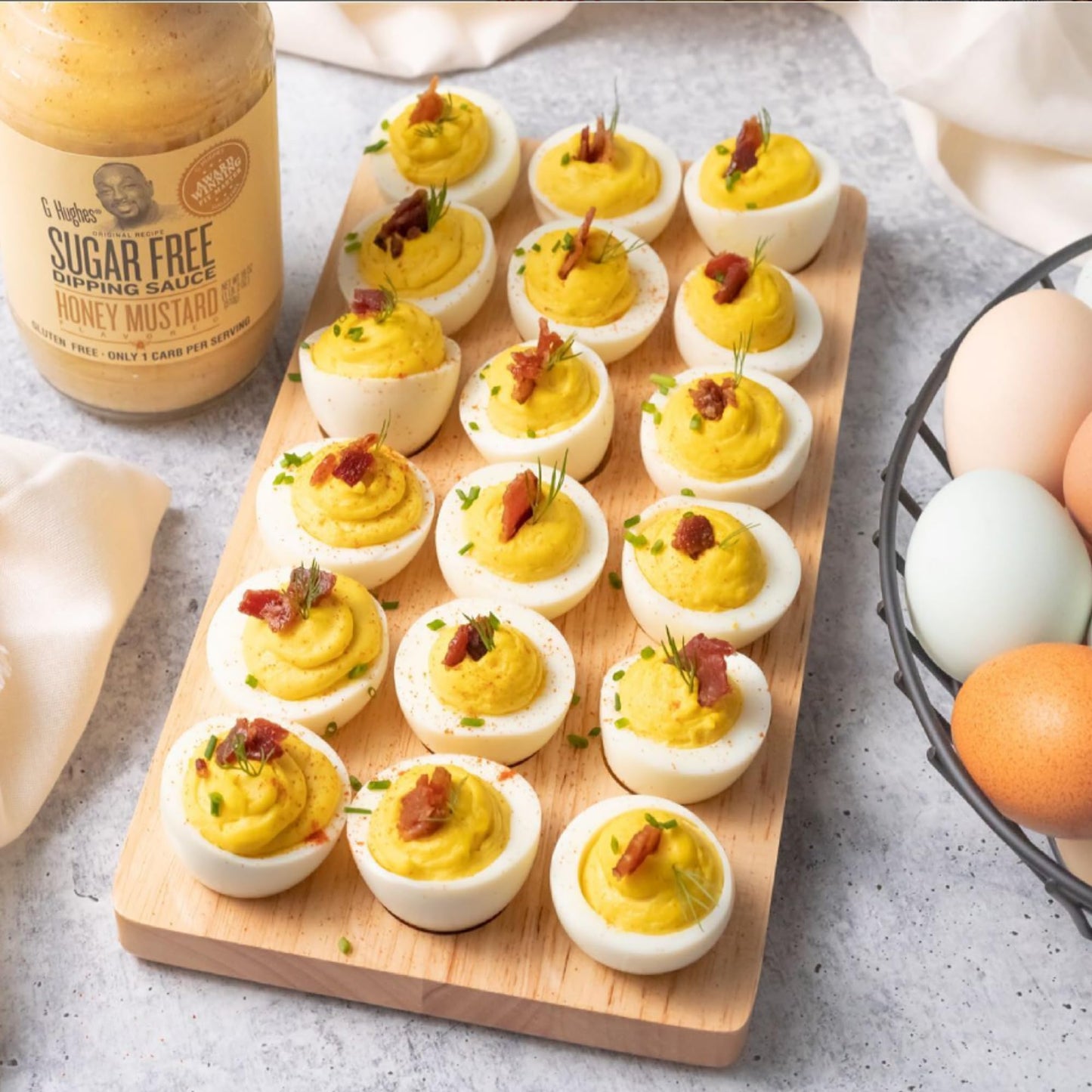 G Hughes Sugar Free Honey Mustard Dipping Sauce - Sugar Free Honey Mustard, Gluten Free Mustard, Low Carb Honey Mustard Dressing, No Sugar Added -18 Oz (3-Pack)