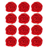 Confect Edible Red Rose Toppers - Pack of 12 Christmas Cake Decorations for Cupcakes, Cakes & Donuts - Vegan, Gluten-Free, Dairy