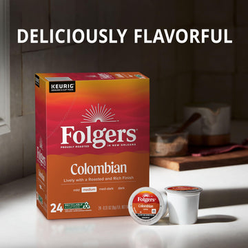 Folgers Colombian Medium Roast Coffee, 12 Keurig K-Cup Pods (Pack Of 1)