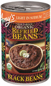 Amys Organic Refried Beans Canned, Light in Sodium Refried Black Beans, Vegan Gluten Free and Vegetarian, 15.4 Oz