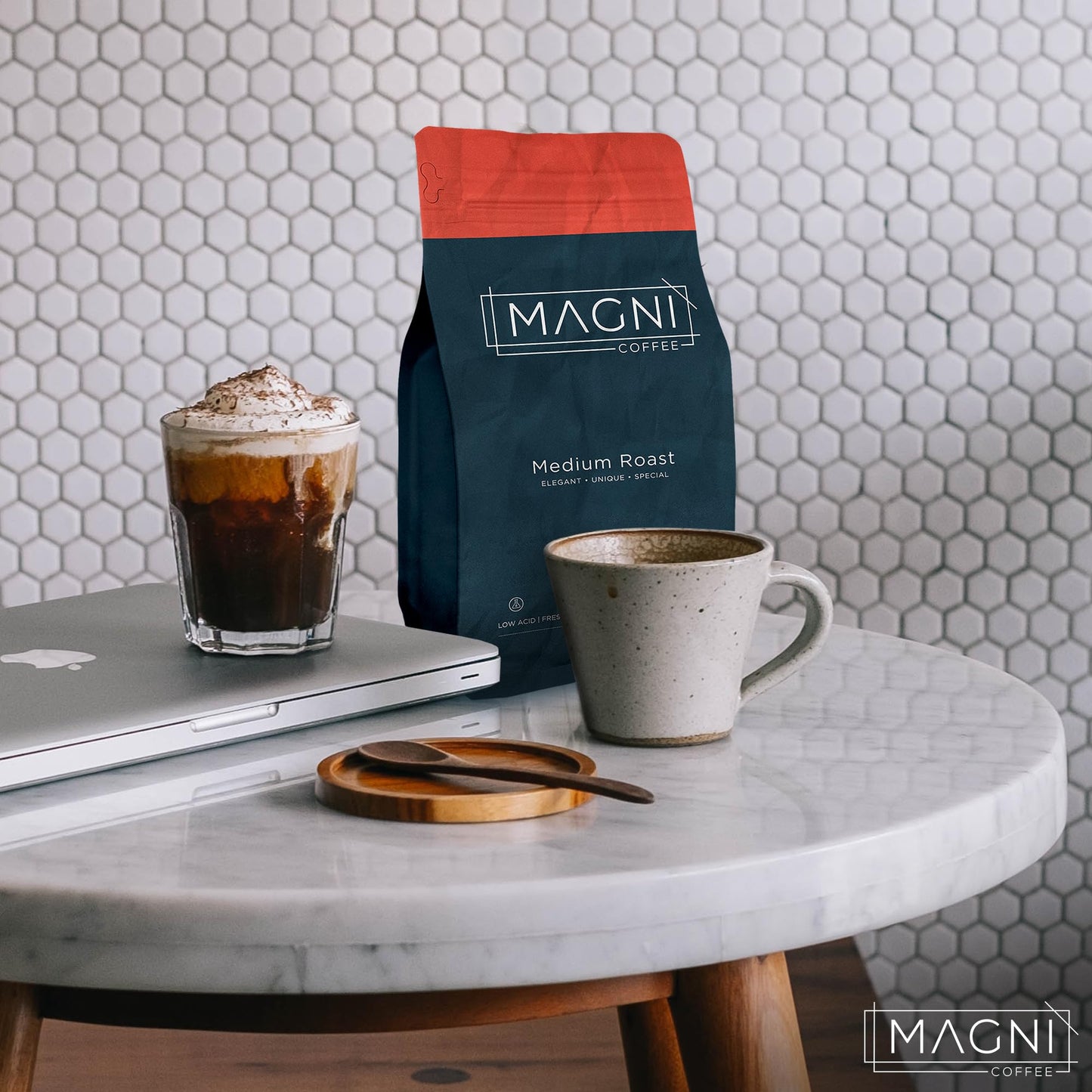 Magni Coffee - Whole Beans - Medium Roast - Low Acid - Single Origin Usda Organic Non-Gmo Beans Third Party Tested For Mycotoxins & Pesticides - Fair Trade -12 Oz