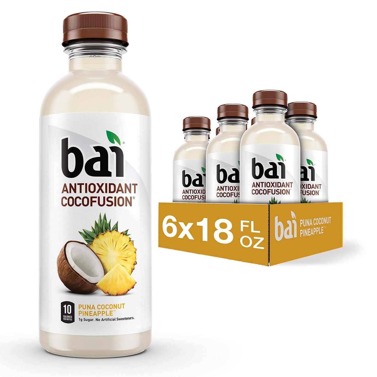 Bai Coconut Flavored Water Puna Coconut Pineapple, Antioxidant Infused, Coconut Pineapple Flavored Water Drink, 18 Fluid Ounce B