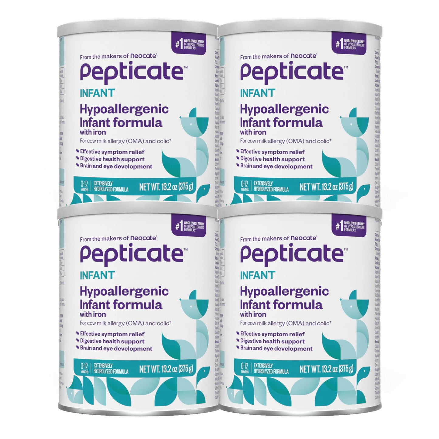 Pepticate Baby Formula, Hypoallergenic Powdered Infant Formula for Cow Milk Allergy, with Omega 3 DHA, ARA, Iron & Prebiotics, 1