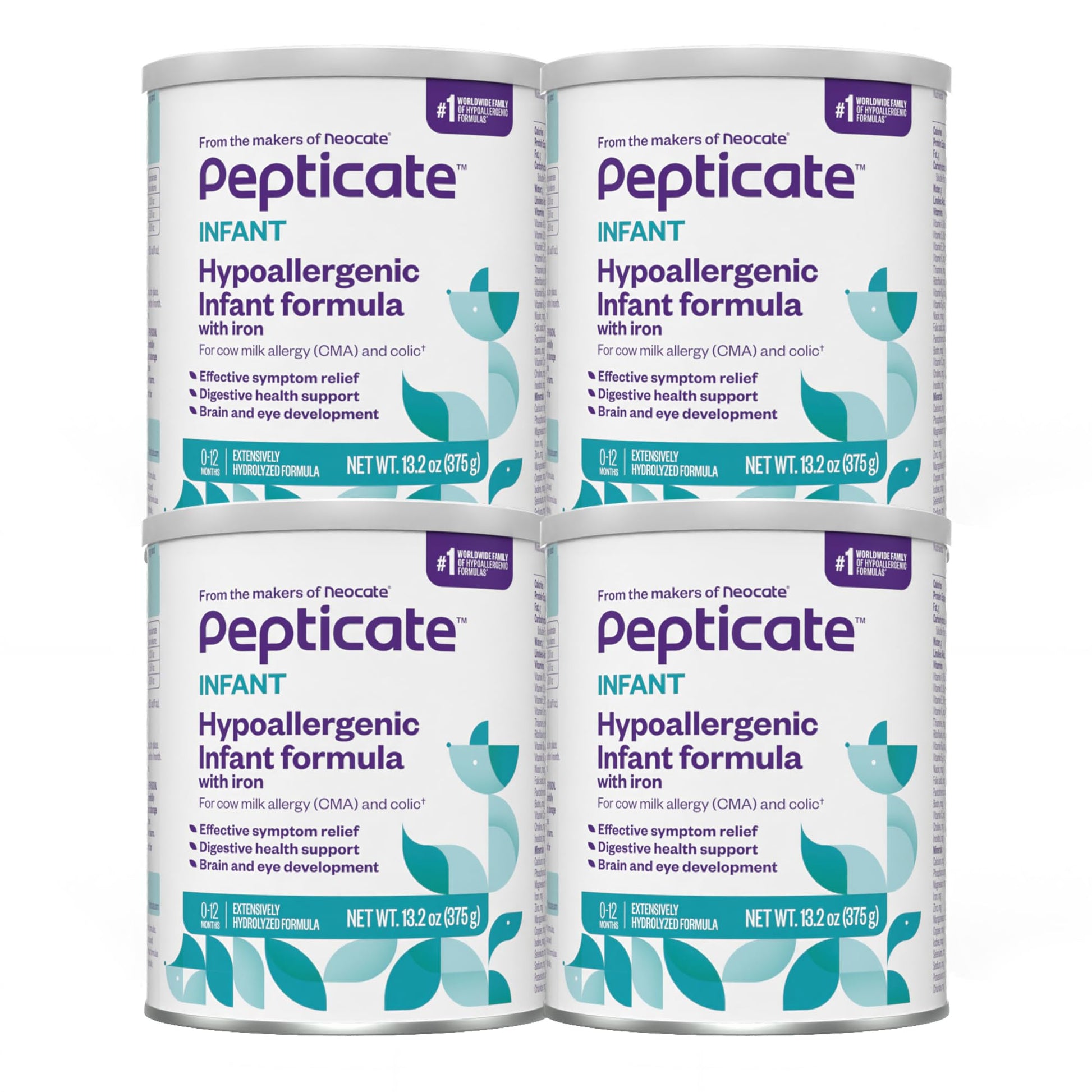 Pepticate Baby Formula, Hypoallergenic Powdered Infant Formula for Cow Milk Allergy, with Omega 3 DHA, ARA, Iron & Prebiotics, 1