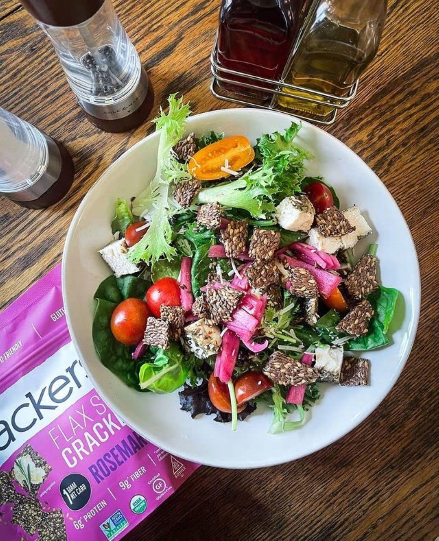 Flackers Organic Rosemary Flaxseed Crackers, 5 Ounce 12-Pack, Gluten Free, Non GMO, Vegan, Keto Snack, 9 Grams Fiber, 1 Net Carb