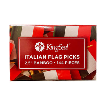 1,440 Count | Kingseal Italian Flag Toothpicks, 2.5 Inch, Ideal For Italian Restaurants, Appetizers, Cocktails, And More - 10 Pa