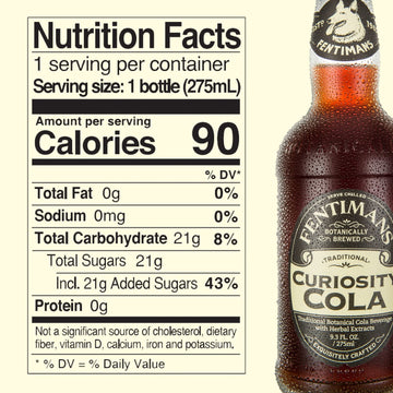 Fentimans Sparkling Curiosity Cola - Healthy Soda, All Natural Craft Soda Pop, Perfect Mixer, Natural Ingredients, Botanically B