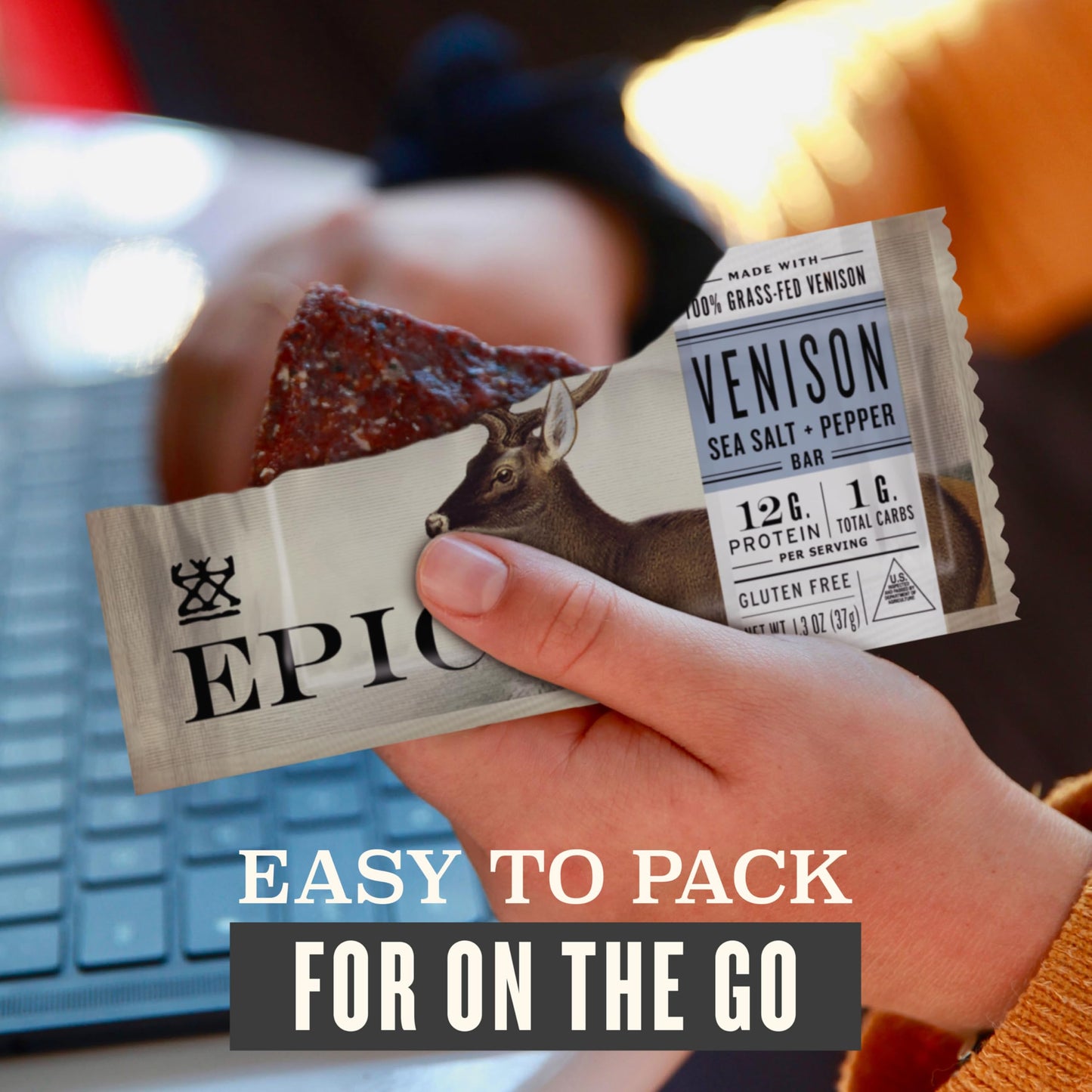 Epic Provisions Protein Bars Variety Pack, Venison, Chicken, Beef, Keto & Paleo Friendly, 12 Count