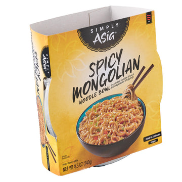Simply Asia Spicy Mongolian Noodle Bowl, 8.5 oz (Pack of 6) - Instant Noodles for Quick & Delicious Meals