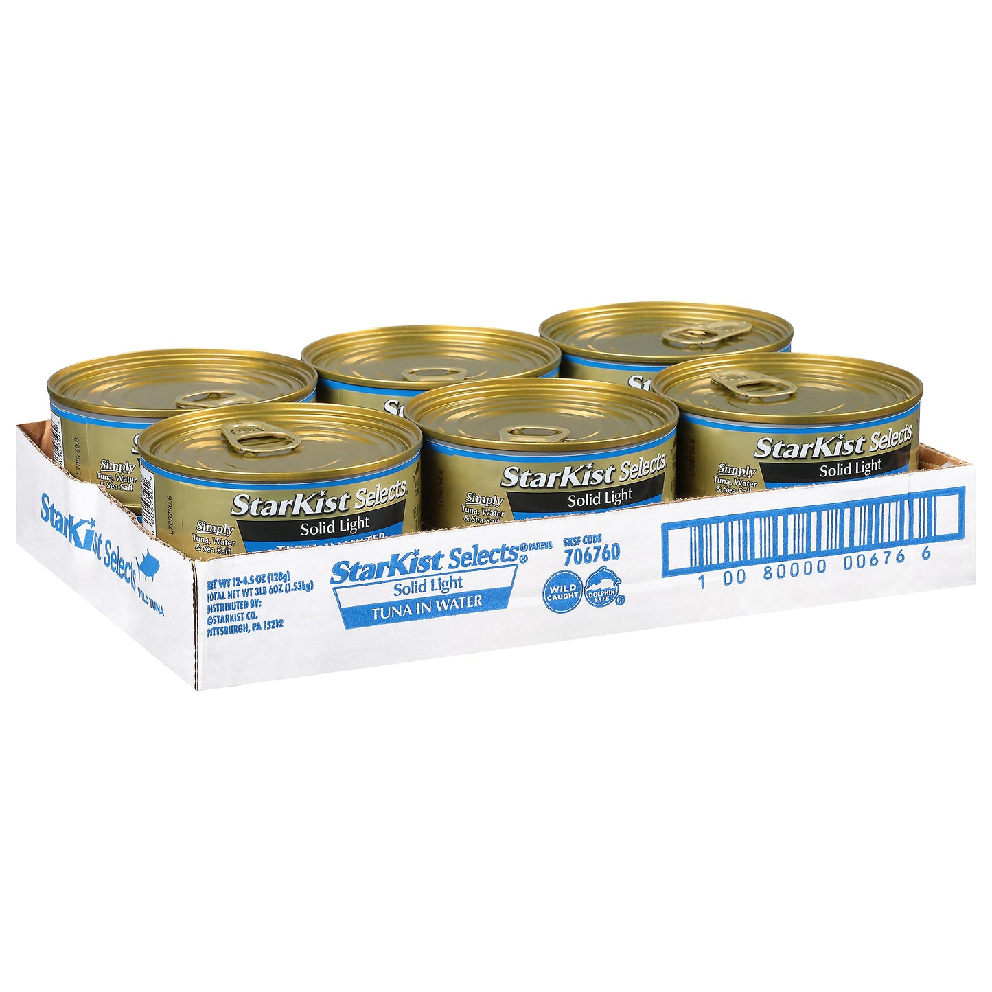 Starkist Selects Solid Light Tuna In Water Can, Tuna In Water , 4.5 Ounce (Pack Of 12)