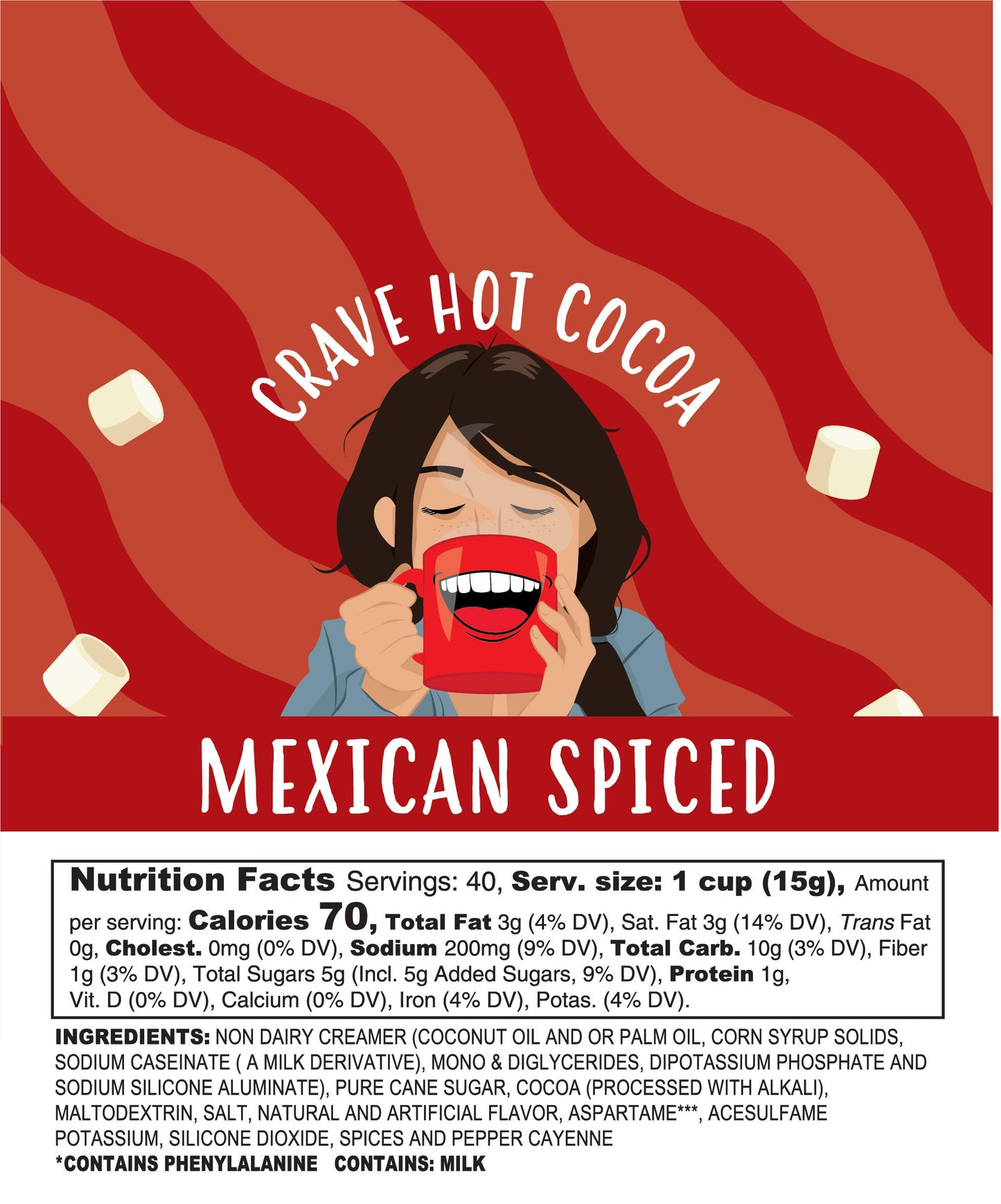 Crave Hot Chocolate Pods, Mexican Spice Cocoa, 40 Count, Compatible with K-Cup malt-inspired