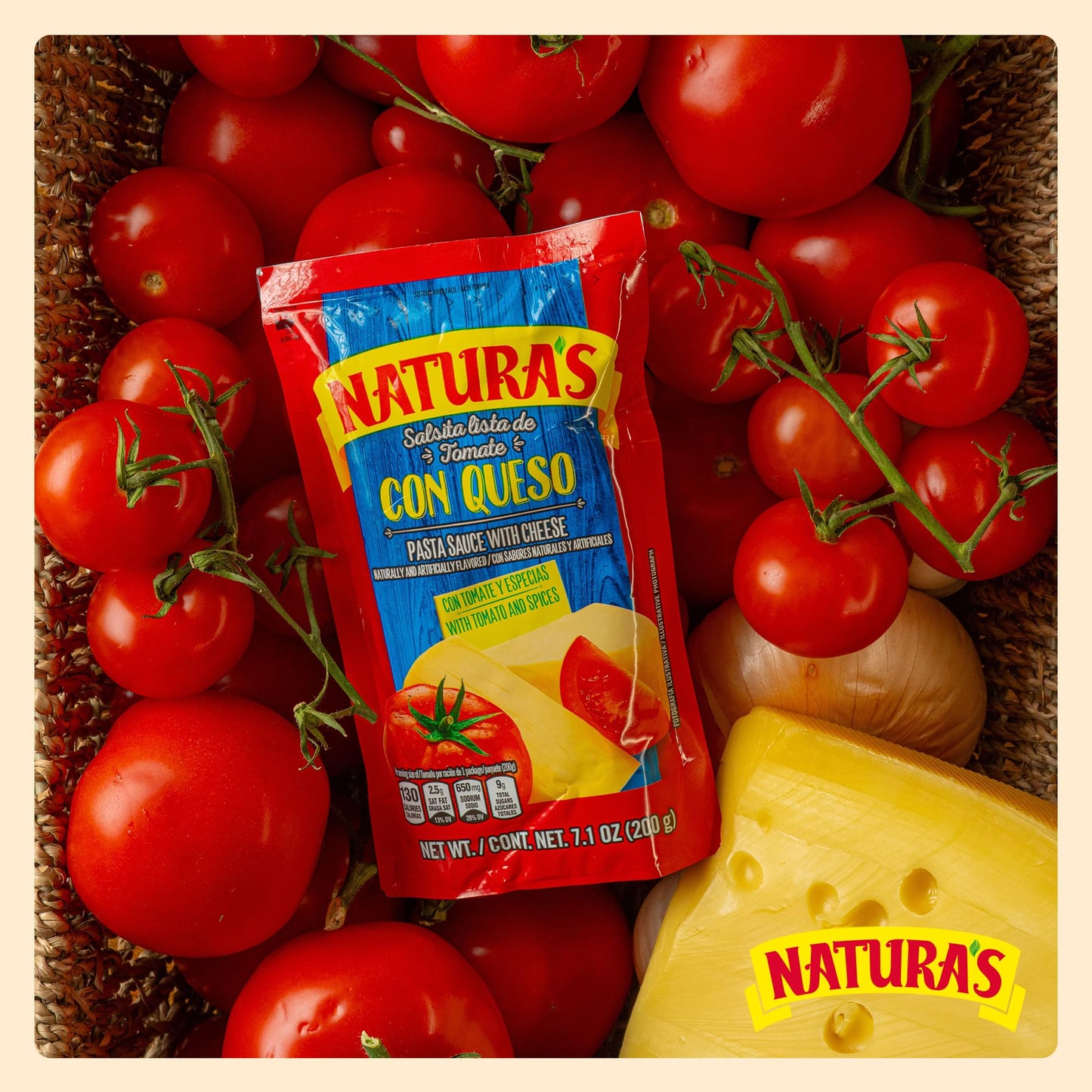 Naturas Cheese Pasta Sauce Ready-to-Eat Salsa Con Queso in 7.1oz. Easy-Open Pouch (Pack of 3)