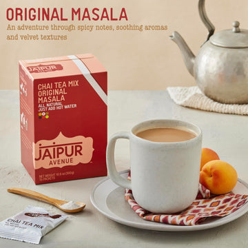 Jaipur Avenue Masala Chai Tea Mix Crafted With All-Natural Assam Black Tea, Masala, Cane Sugar, And Premium Dry Milk - Preservat