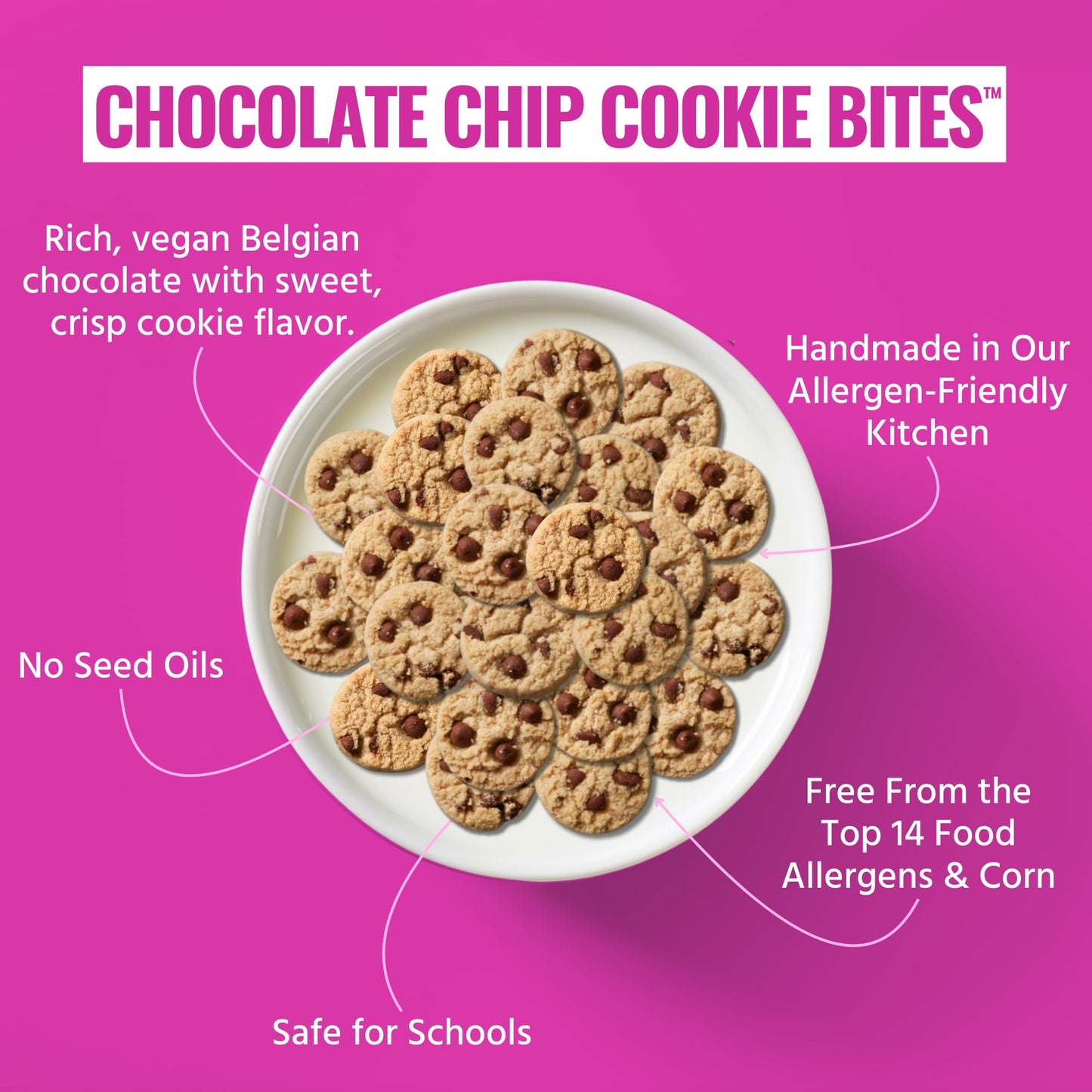 Every Body Eat Crunchy Cookie Bites, Gluten & Dairy Free, Vegan, School Safe Lunch Snacks, Single Serve (Pack Of 20) (Chocolate